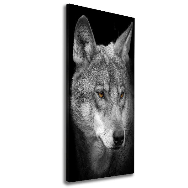 Cuadro canvas decorativo para salón vertical Retrato de un lobo