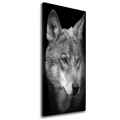 Cuadro canvas decorativo para salón vertical Retrato de un lobo