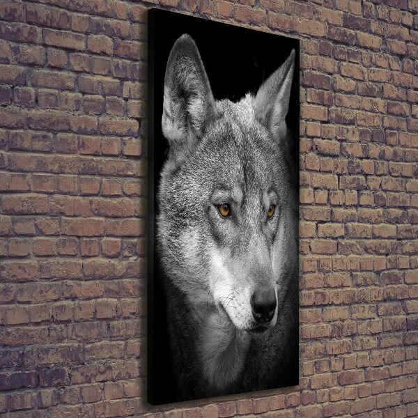 Cuadro canvas decorativo para salón vertical Retrato de un lobo