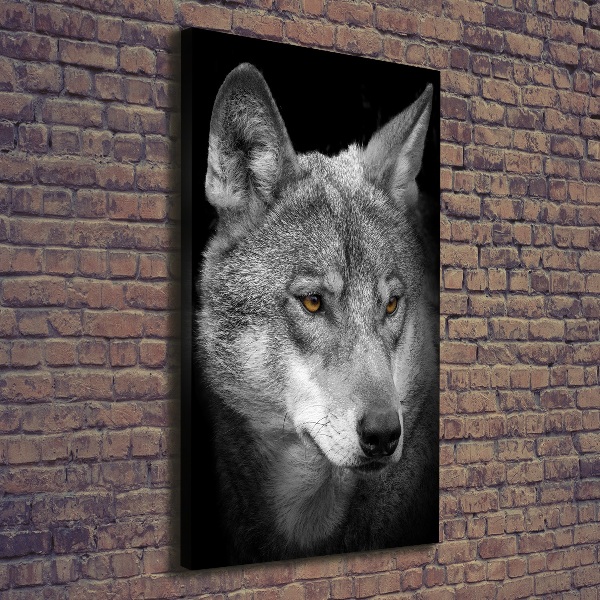 Cuadro canvas decorativo para salón vertical Retrato de un lobo