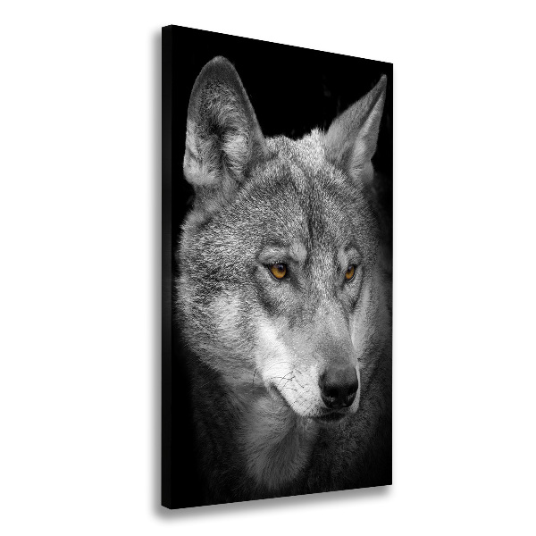 Cuadro canvas decorativo para salón vertical Retrato de un lobo