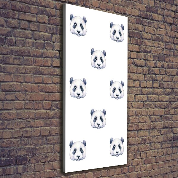 Fotografía en lienzo vertical Pandas