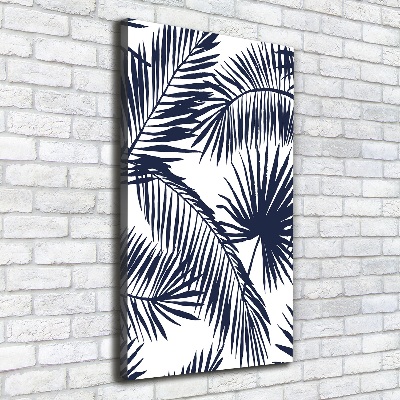 Cuadro moderno en lienzo resistente uv vertical hojas de palma