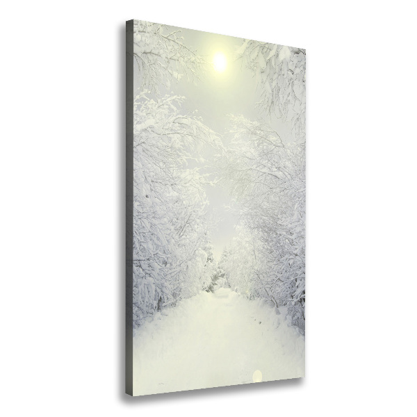 Cuadro canvas decorativo para salón vertical Bosque en invierno