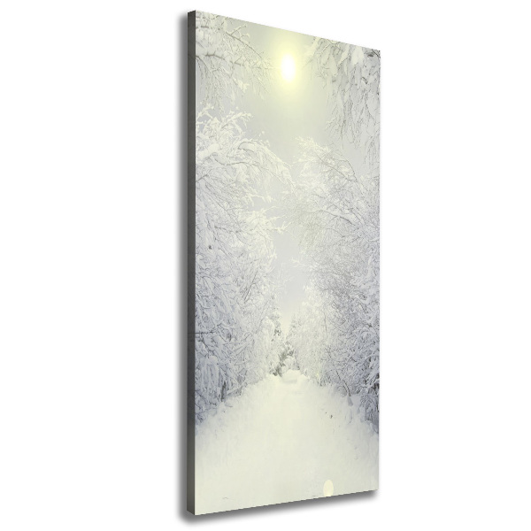 Cuadro canvas decorativo para salón vertical Bosque en invierno