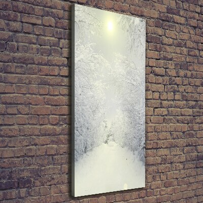 Cuadro canvas decorativo para salón vertical Bosque en invierno