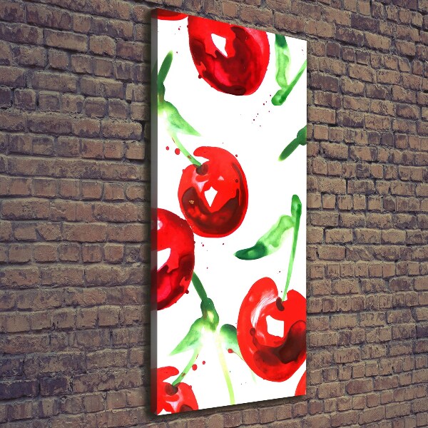 Cuadro canvas decorativo para salón vertical Guindas
