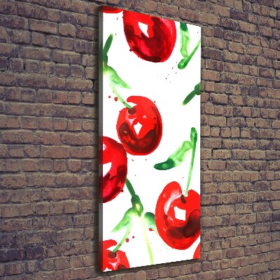 Cuadro canvas decorativo para salón vertical Guindas