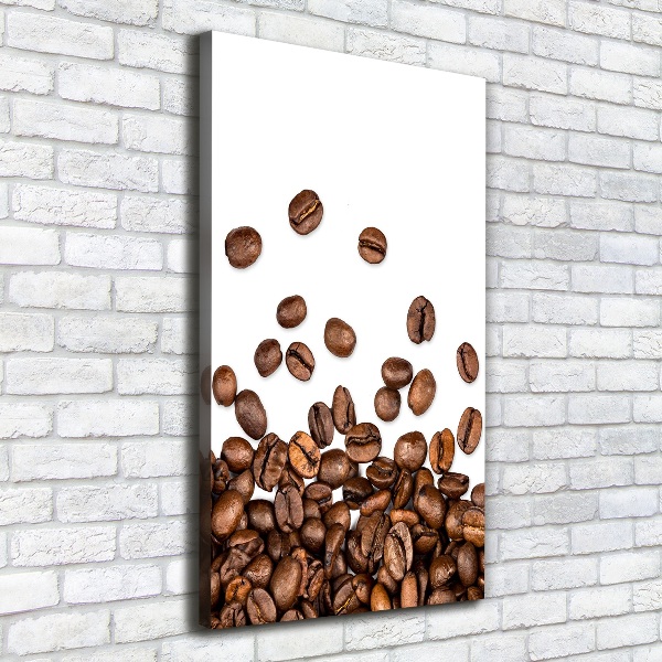 Cuadro canvas decorativo para salón vertical Granos de café