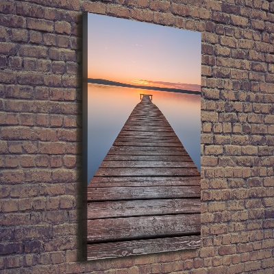 Cuadro moderno en lienzo resistente uv vertical Muelle de madera