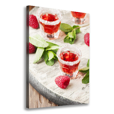 Foto obraz na płótnie pionowy Maliny i napoje