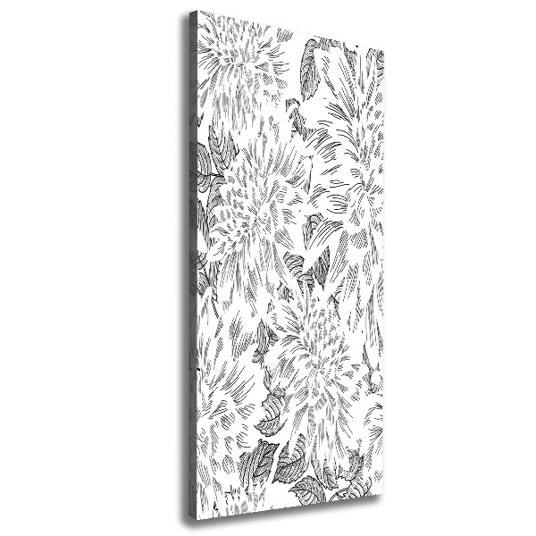 Cuadro canvas decorativo para salón vertical Peonías