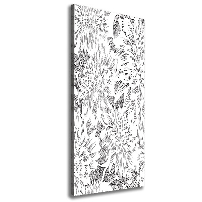 Cuadro canvas decorativo para salón vertical Peonías