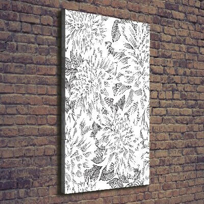 Cuadro canvas decorativo para salón vertical Peonías