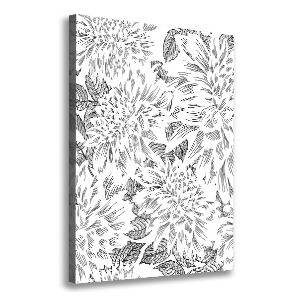 Cuadro canvas decorativo para salón vertical Peonías