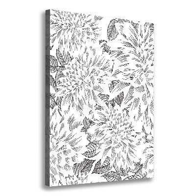 Cuadro canvas decorativo para salón vertical Peonías