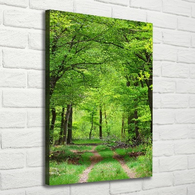 Fotografía en lienzo vertical Bosque verde