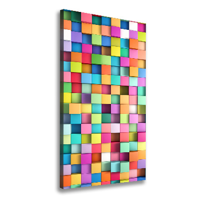 Cuadro canvas decorativo para salón vertical Cuadrados de abstracción