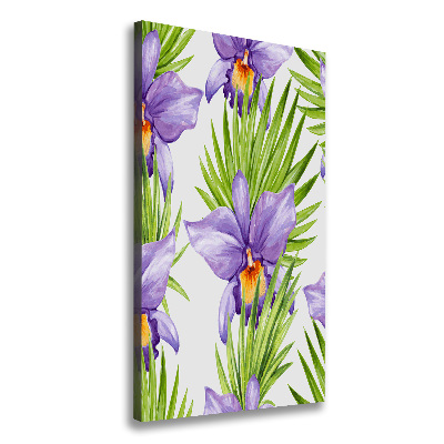 Cuadro moderno en lienzo resistente uv vertical Orquídeas y palmeras