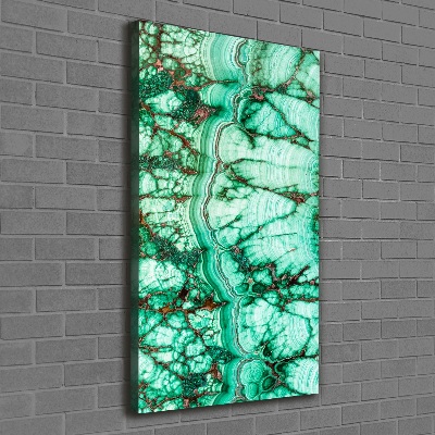 Fotografía en lienzo vertical Textura de malaquita