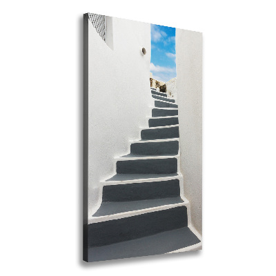 Cuadro canvas decorativo para salón vertical Santorini, Grecia