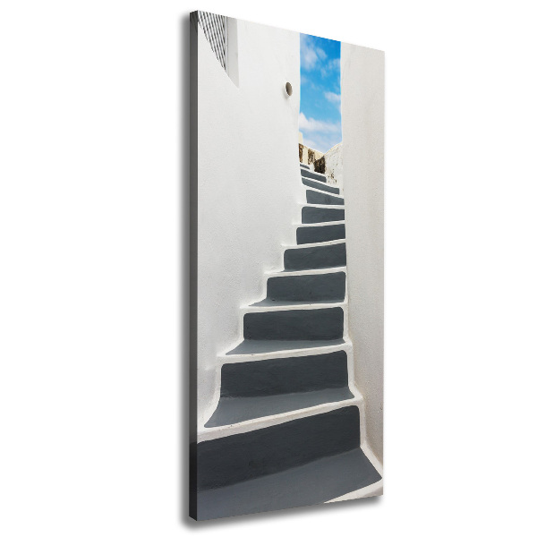 Cuadro canvas decorativo para salón vertical Santorini, Grecia