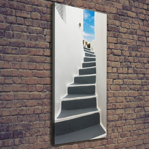 Cuadro canvas decorativo para salón vertical Santorini, Grecia