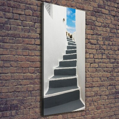 Cuadro canvas decorativo para salón vertical Santorini, Grecia