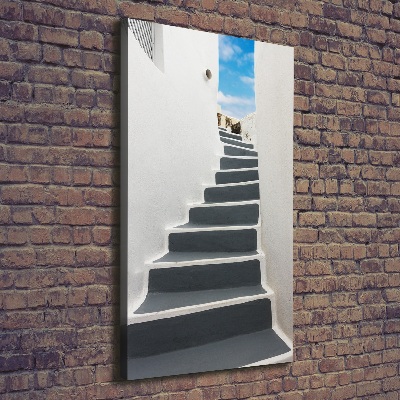 Cuadro canvas decorativo para salón vertical Santorini, Grecia