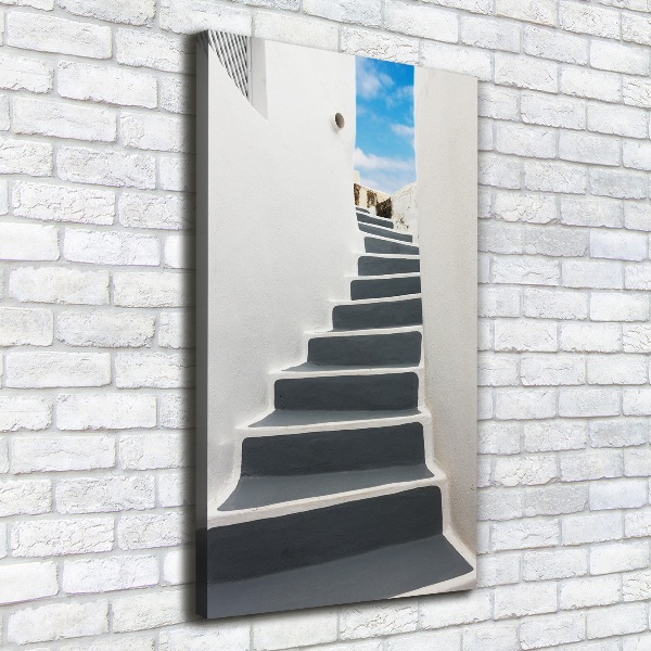 Cuadro canvas decorativo para salón vertical Santorini, Grecia