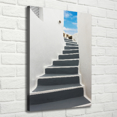 Cuadro canvas decorativo para salón vertical Santorini, Grecia