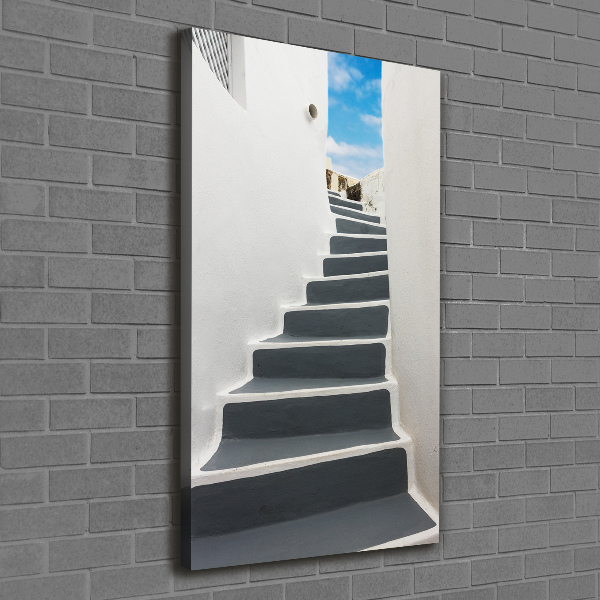 Cuadro canvas decorativo para salón vertical Santorini, Grecia