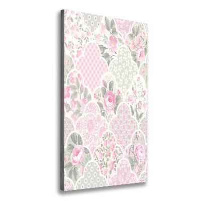 Cuadro canvas decorativo para salón vertical Rosas