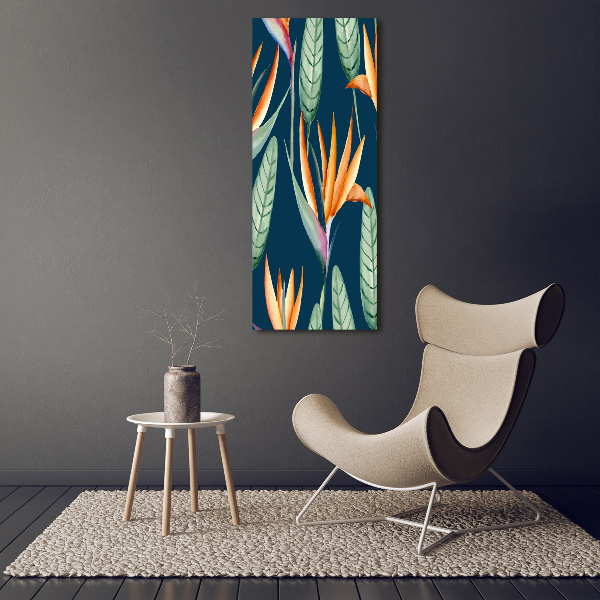 Fotografía en lienzo vertical Strelitzia reginae