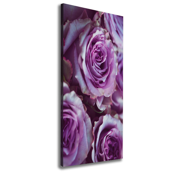 Cuadro moderno en lienzo resistente uv vertical Rosas moradas