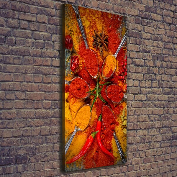 Cuadro canvas decorativo para salón vertical Especias