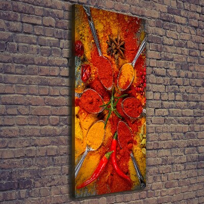 Cuadro canvas decorativo para salón vertical Especias