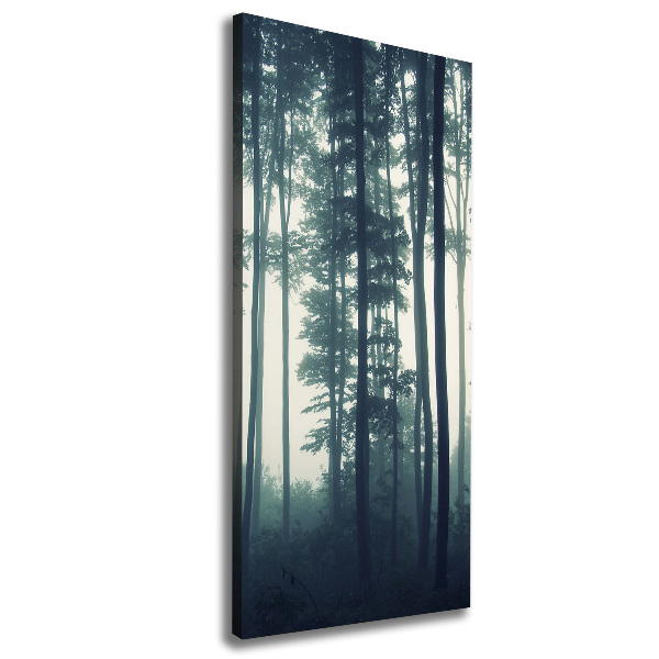Cuadro moderno en lienzo resistente uv vertical Niebla en el bosque