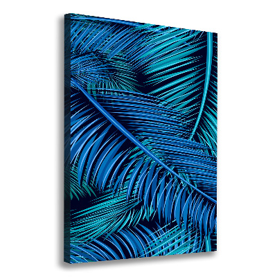 Cuadro canvas decorativo para salón vertical hojas de palma