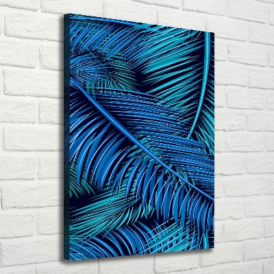 Cuadro canvas decorativo para salón vertical hojas de palma