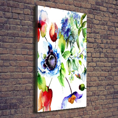 Cuadro moderno en lienzo resistente uv vertical Flores silvestres