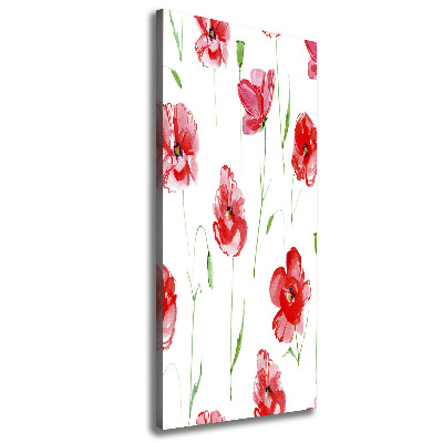 Fotografía en lienzo vertical Amapolas