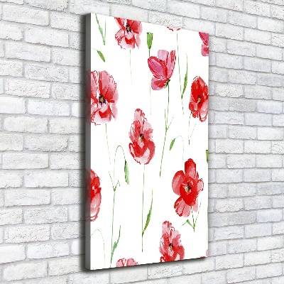 Fotografía en lienzo vertical Amapolas