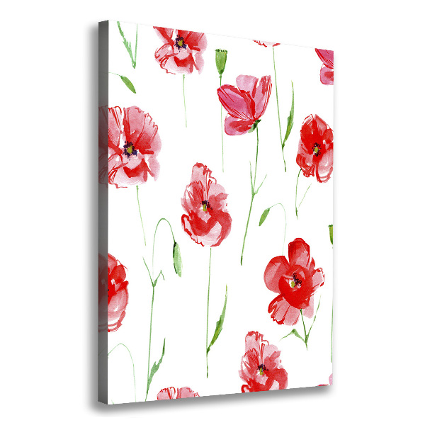 Fotografía en lienzo vertical Amapolas
