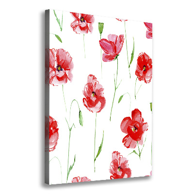 Fotografía en lienzo vertical Amapolas