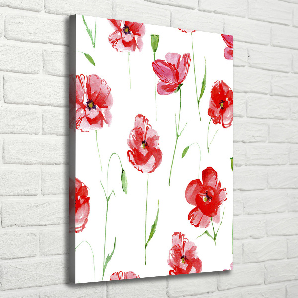 Fotografía en lienzo vertical Amapolas