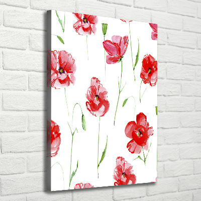 Fotografía en lienzo vertical Amapolas