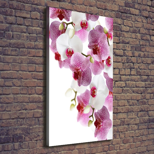 Cuadro canvas decorativo para salón vertical Orquídea