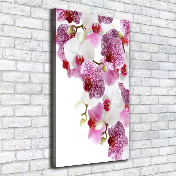 Cuadro canvas decorativo para salón vertical Orquídea