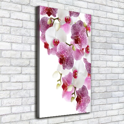 Cuadro canvas decorativo para salón vertical Orquídea